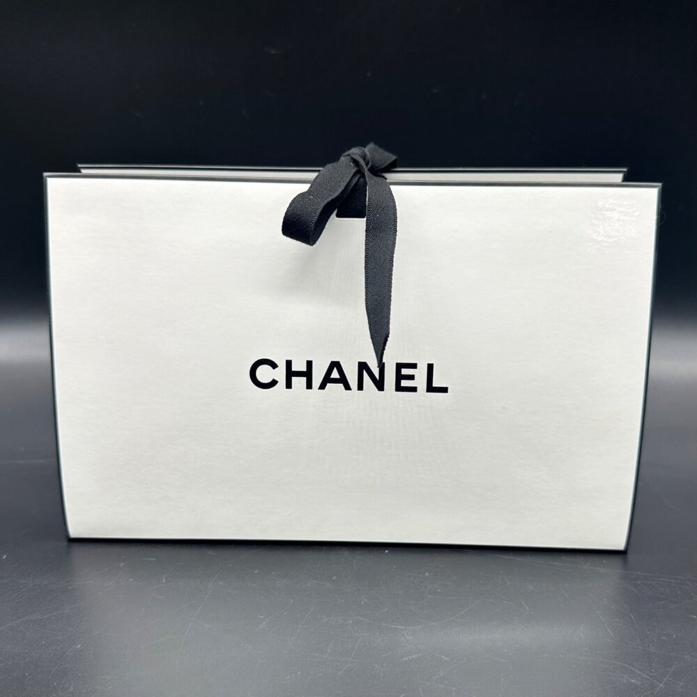Chanel Small Luxury Gift Bag Clutch Style Bag Black Ribbon White Display - Picture 2 of 12